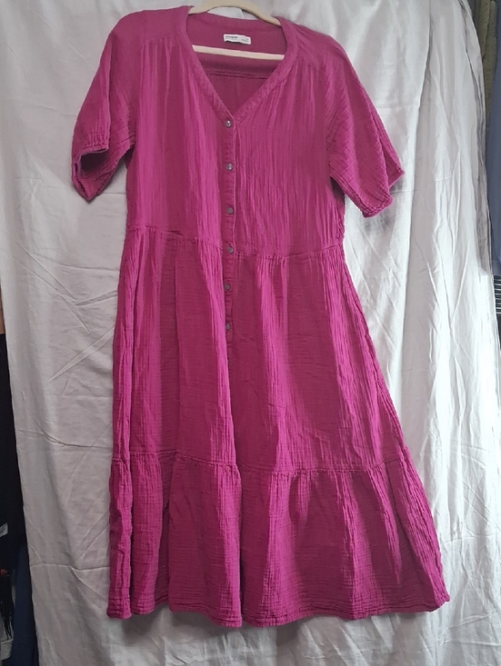 Sonoma Dresses & Skirts - Sonoma Fuchsia Button-Front Midi Dress